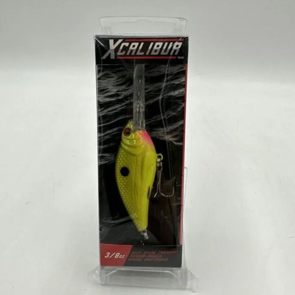Xcalibur 3/8 Oz. Deep Diving Crankbait Chartreuse Perch Discontinued Wobble